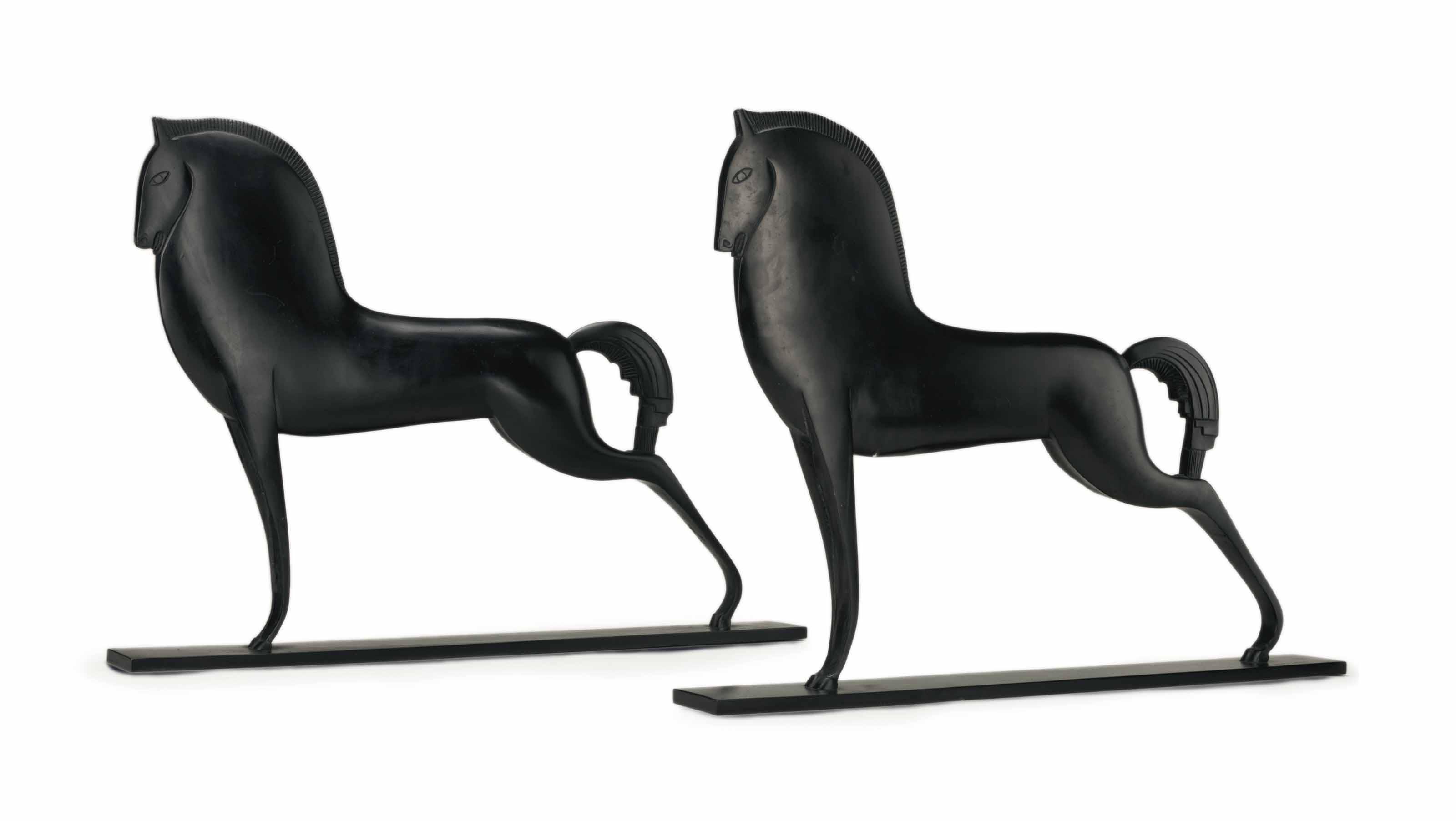 Boris Lovet-Lorski - Standing Horses: A Pair of Works