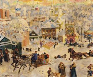 Boris Mikhailovich Kustodiev - Celebration at Shrovetide