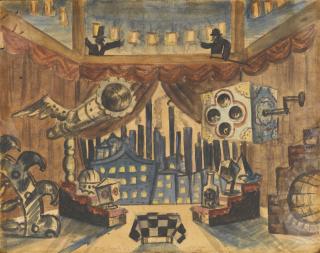 Boris Mikhailovich Kustodiev - England. Stage Design For The Flea