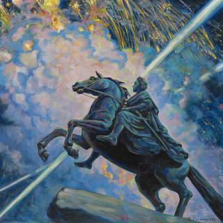 Boris Mikhailovich Kustodiev - Fireworks. The Bronze Horseman