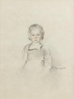 Boris Mikhailovich Kustodiev - Portrait of a child (possibly a child of the artist)