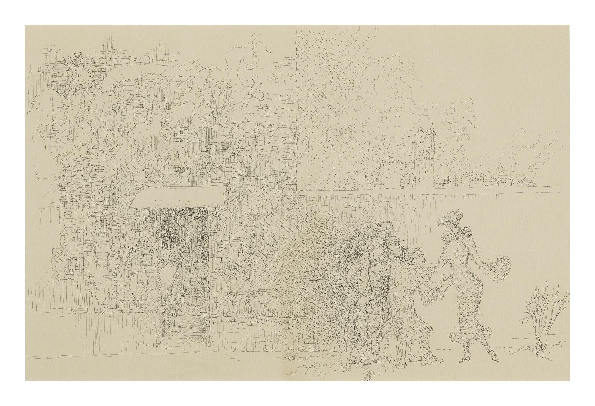 Boris Sveshnikov - Scene At The Staircase