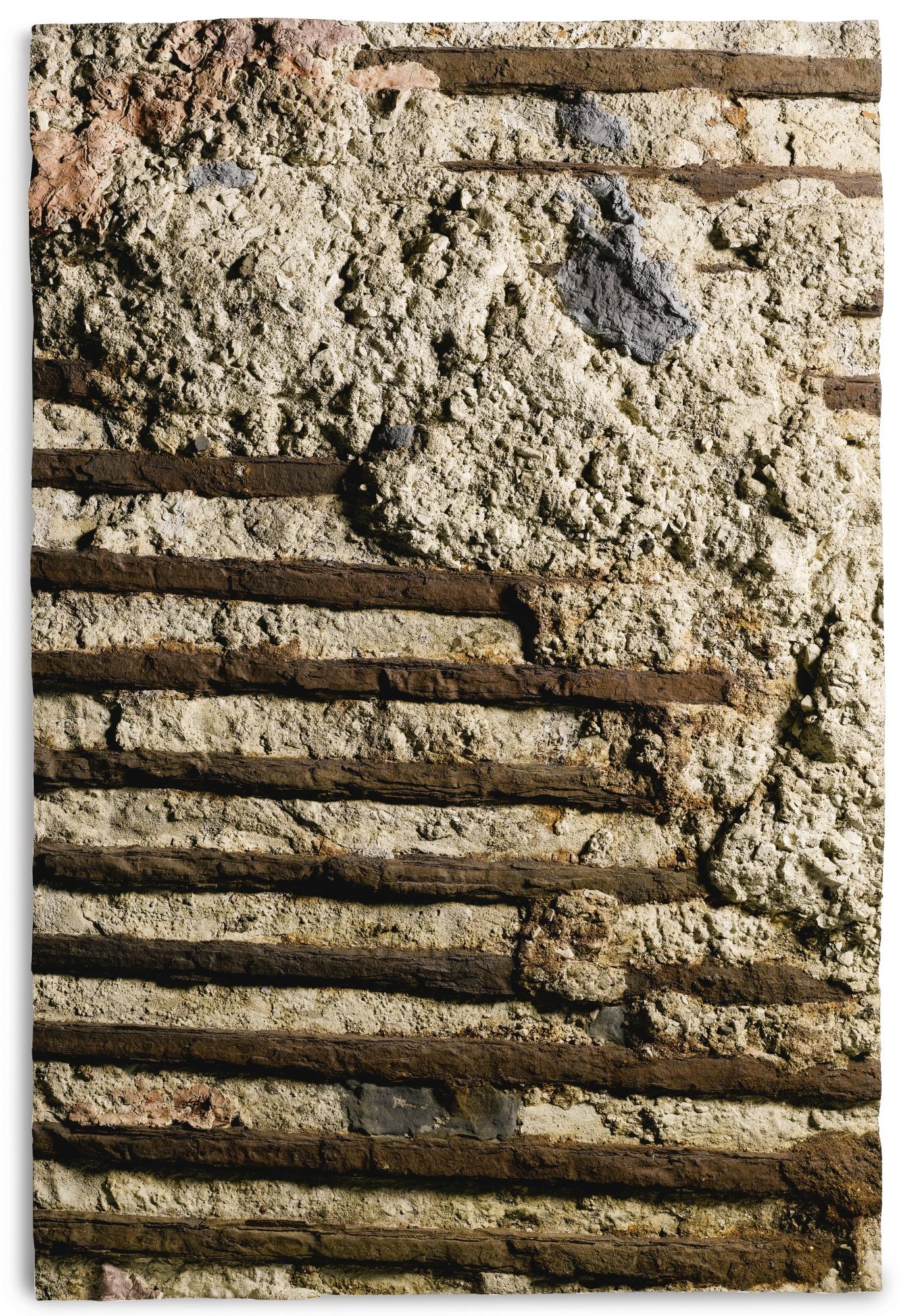 Boyle Family - Study For The Japan Series With Thirteen Rusty Rails, Spilt Concrete, Grey And Pink Paint, Kumamoto Prefecture, 1990