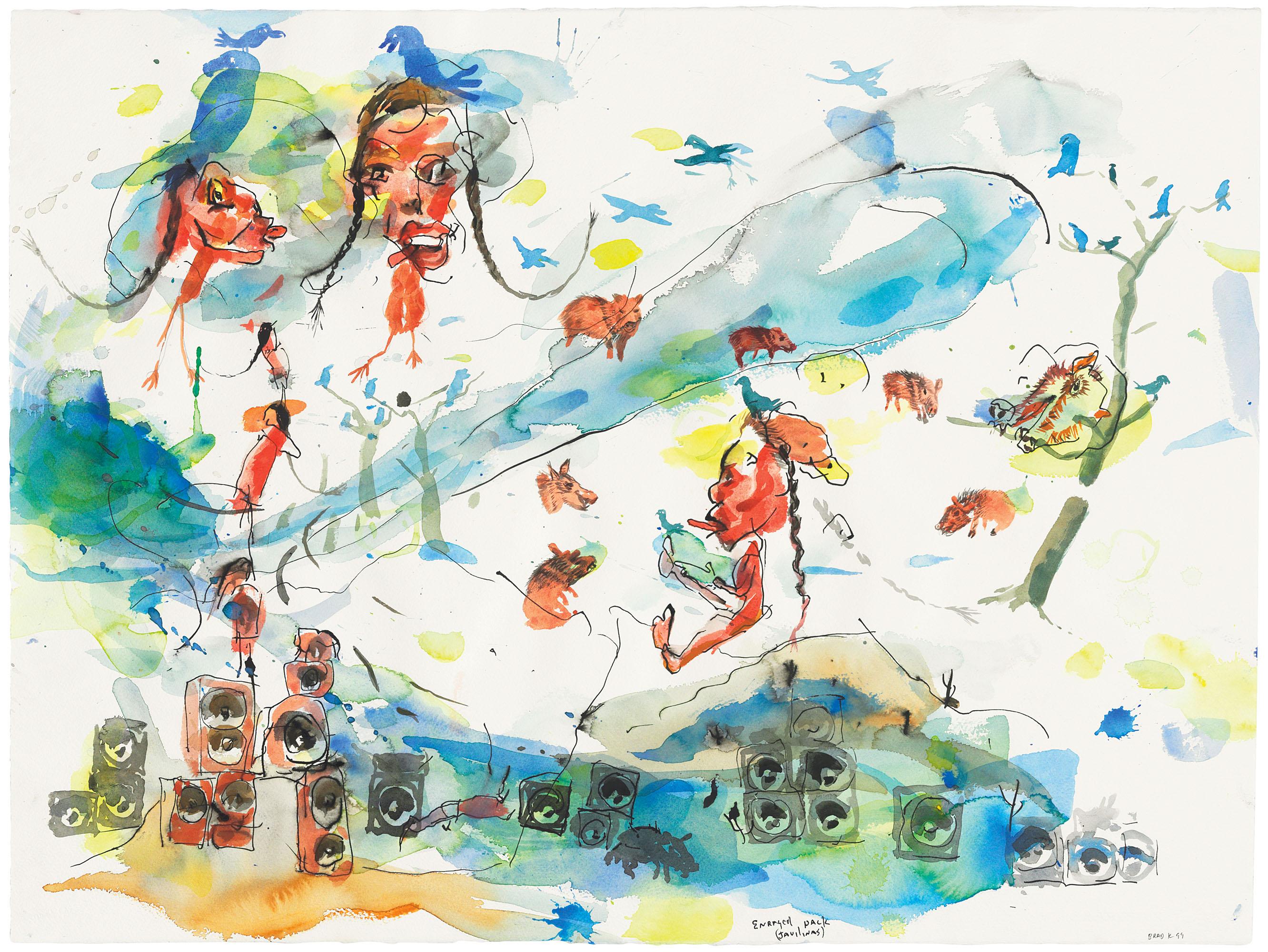 Brad Kahlhamer - Enraged Pack (Javilinas)