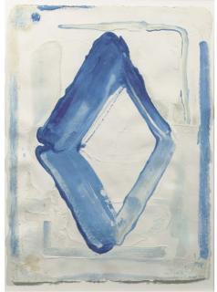 Bram Bogart - Blauwe ruit in wit