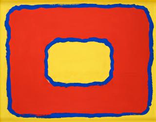 Bram Bogart - Composition in yellow, red and blue.