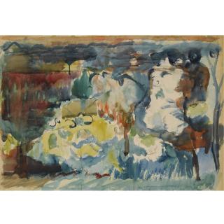 Bram Van Velde - Dutch Landscape With Figures