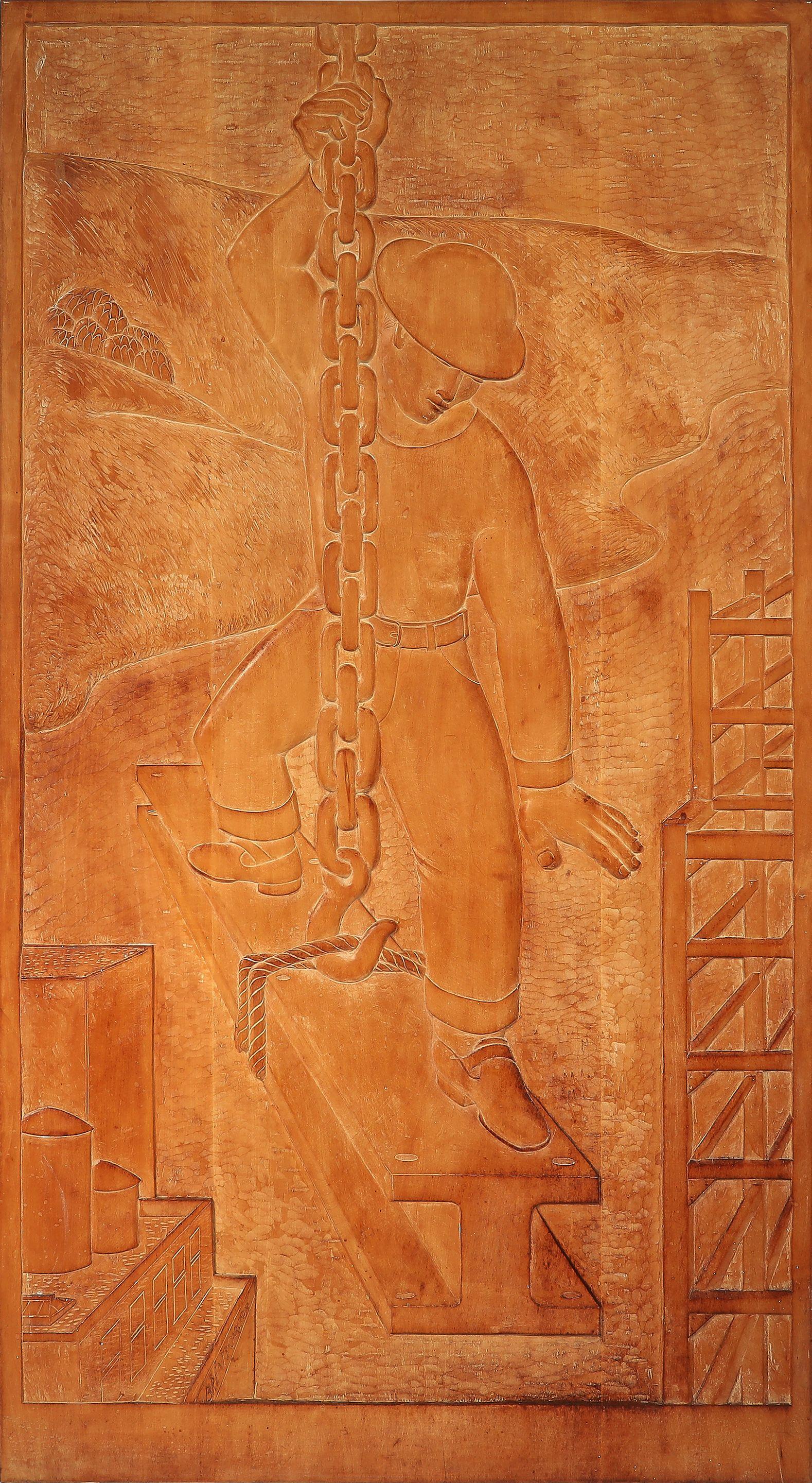Brents Carlton - Untitled (Figure on Girder)