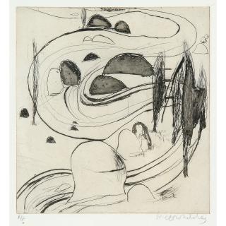 Brett Whiteley - Australian The Fish River And Boulders, Oberon 1979