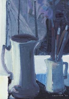 Brian Ballard, R.U.A. - Still life with Jugs and Brushes
