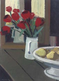 Brian Ballard, R.U.A. - Still life with lemons and tulips
