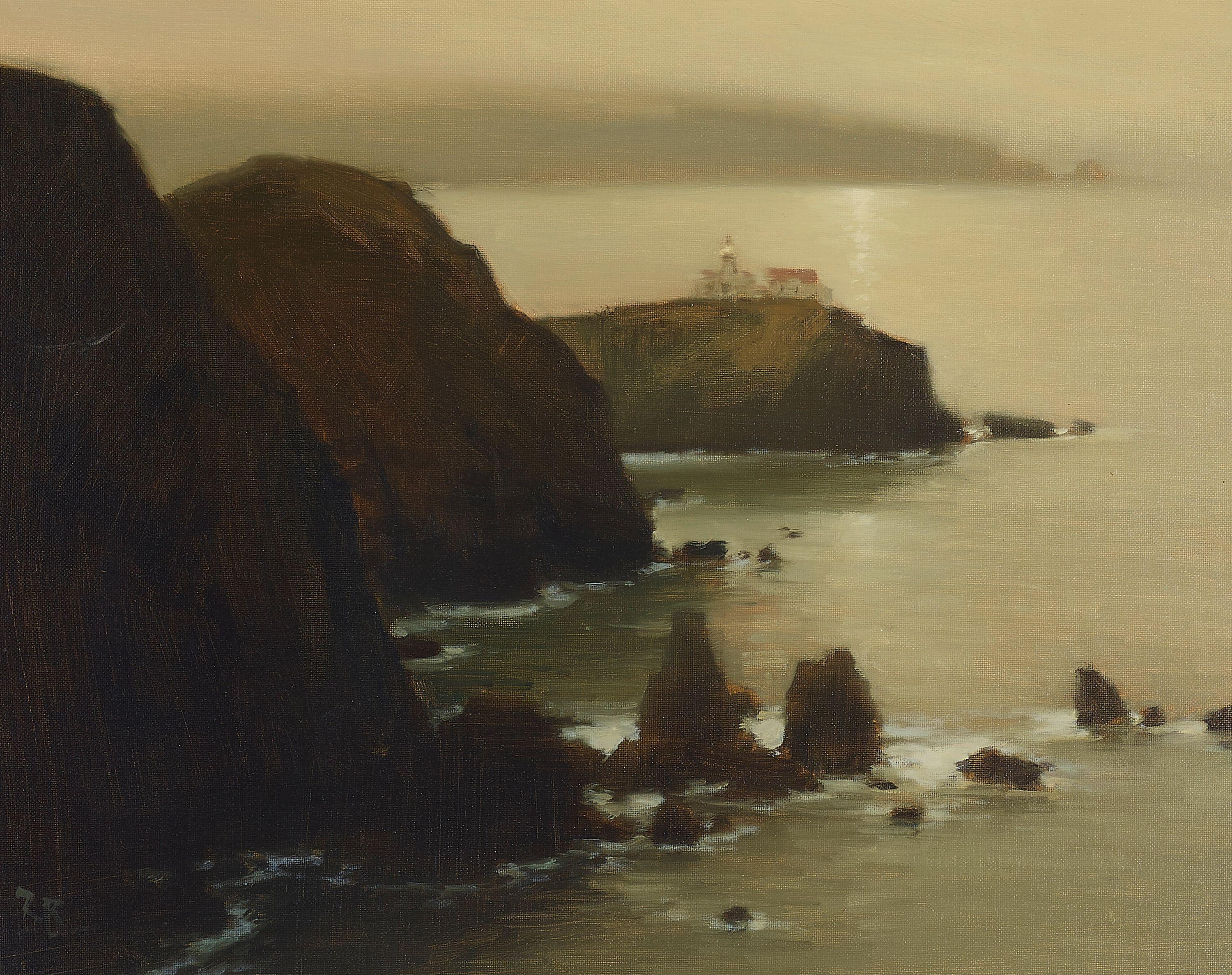 Brian Blood - At Bonita Lighthouse 16 x 20 in. framed 22 1/2 x 26 1/2 in.