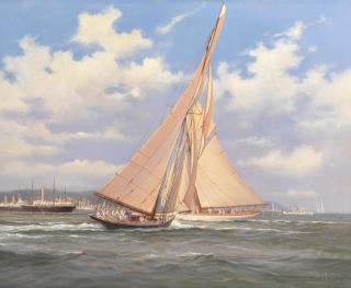 Brian J. Jones Rsma - \'Dualing Giants\' - The racing yachts Meteor II and Ailsa, 1911