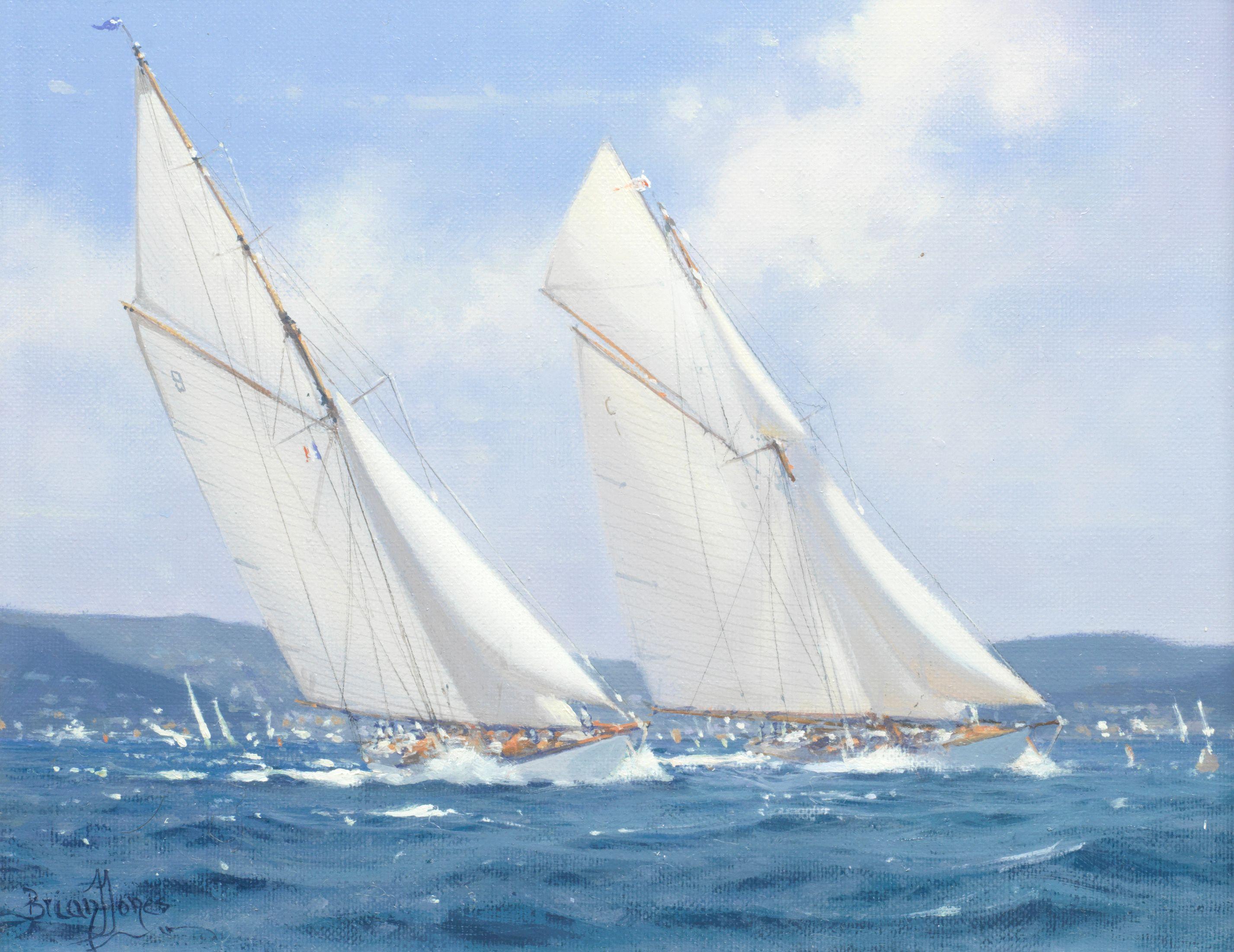 Brian J. Jones RSMA - \'Mariquita, Moonbeam, St Tropez\'; \'The Lady Anne and Tuiga, Cowes\', a pair (2)