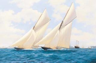 Brian J. Jones - Britannia and Ailsa racing at Cowes, 1895