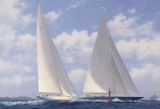 Brian J. Jones - The America\'s Cup, 1937, the fourth and final race: Endeavour jumping the gun