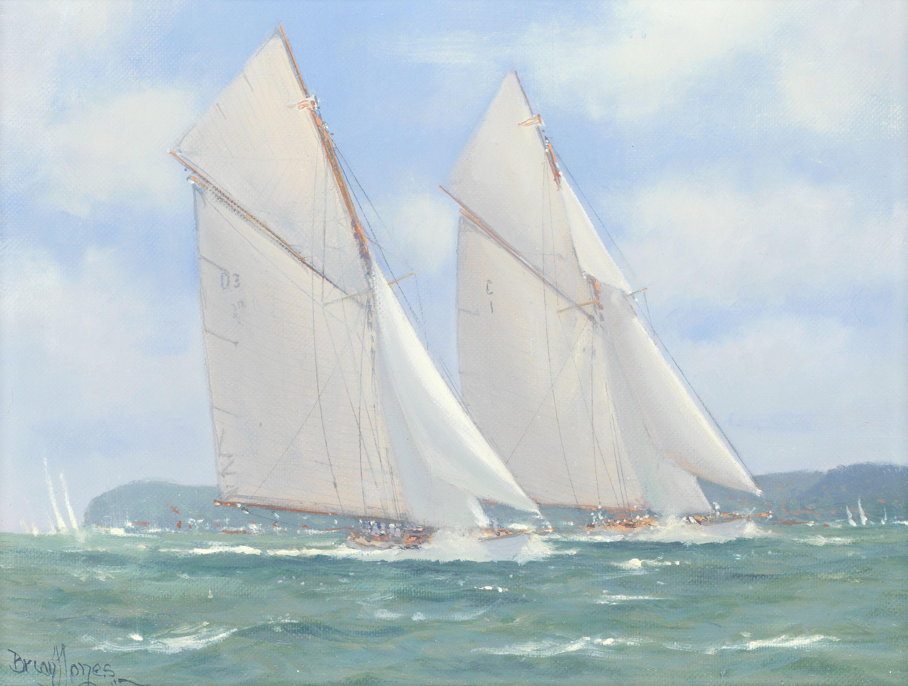 Brian J. Jones - \'Tuiga and Mariquita, Cowes\'; and \'Moonbeam and Mariquita, St Tropez\', a pair