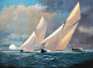 Brian J. Jones - Velsheda running before a freshening breeze - leading the pack