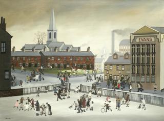 Brian Shields - Town Scene With Children\'S Playground