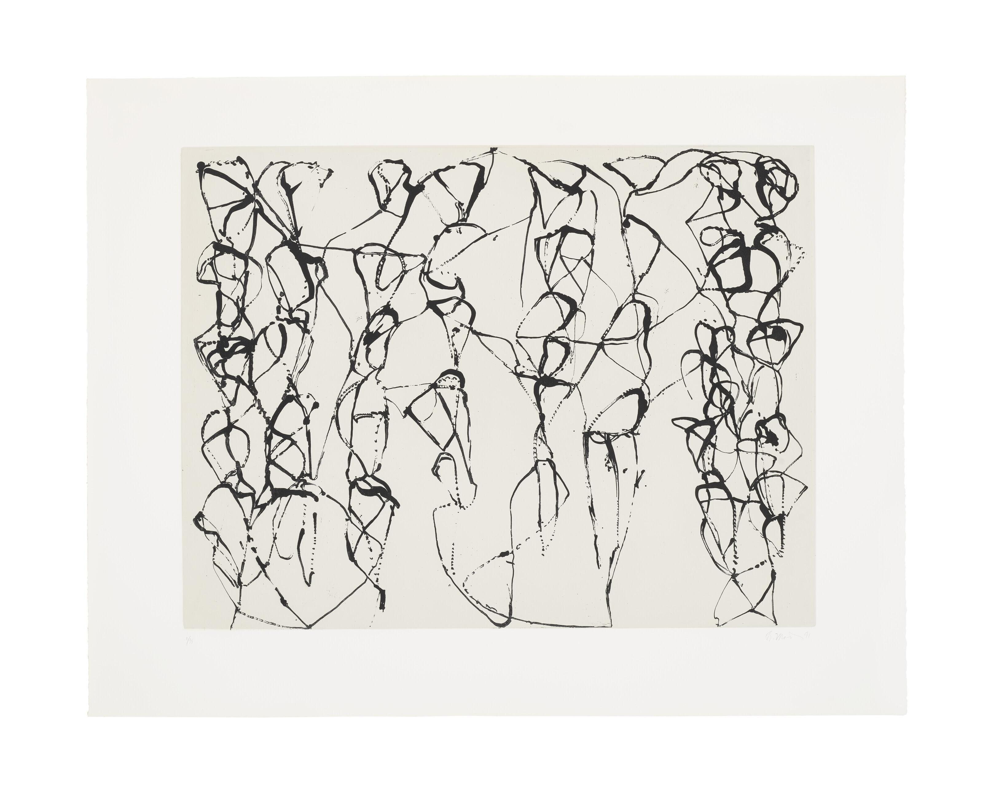 Brice Marden - Cold Mountain Series, Zen Studies, 6
