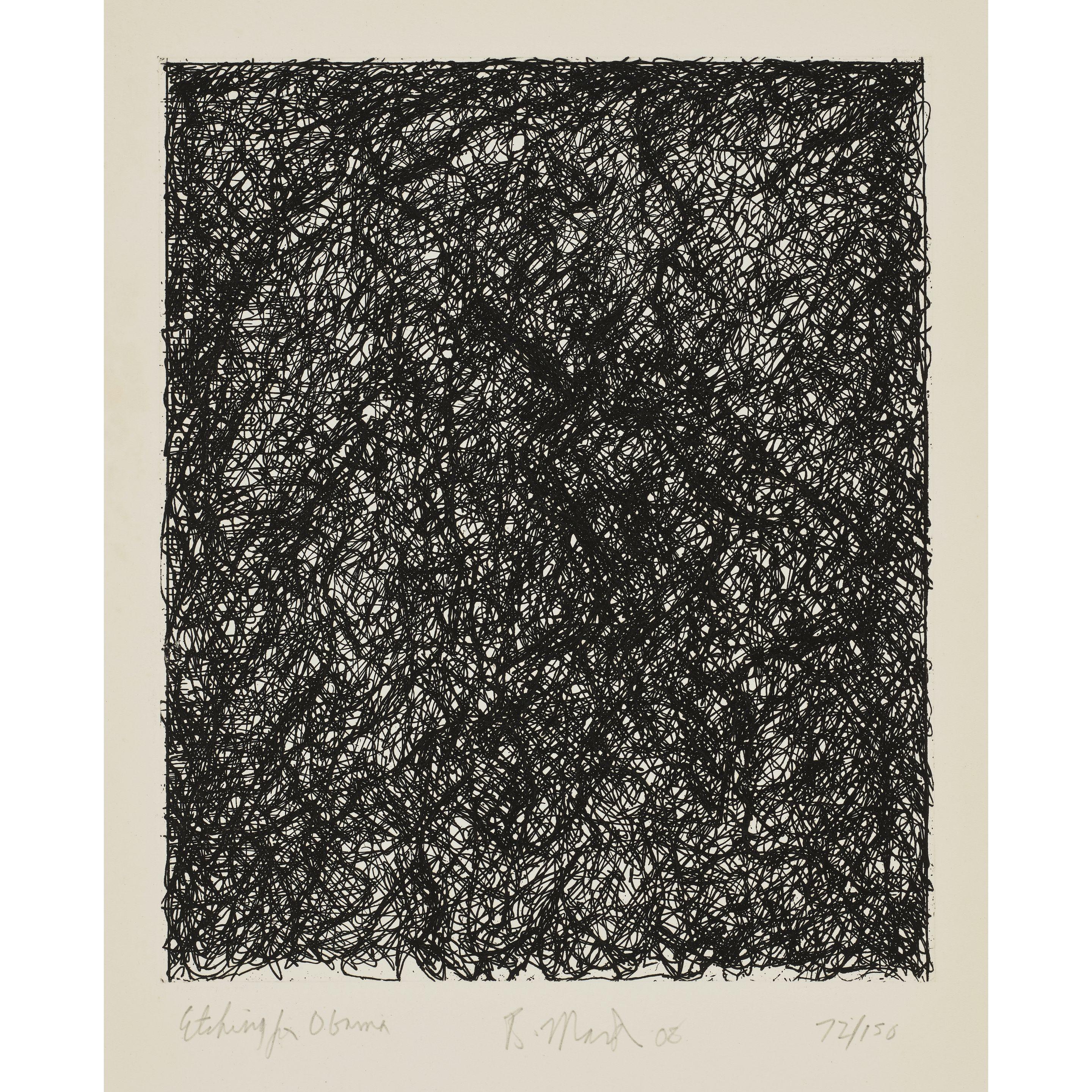 Brice Marden - Etching for Obama, from Artists for Obama