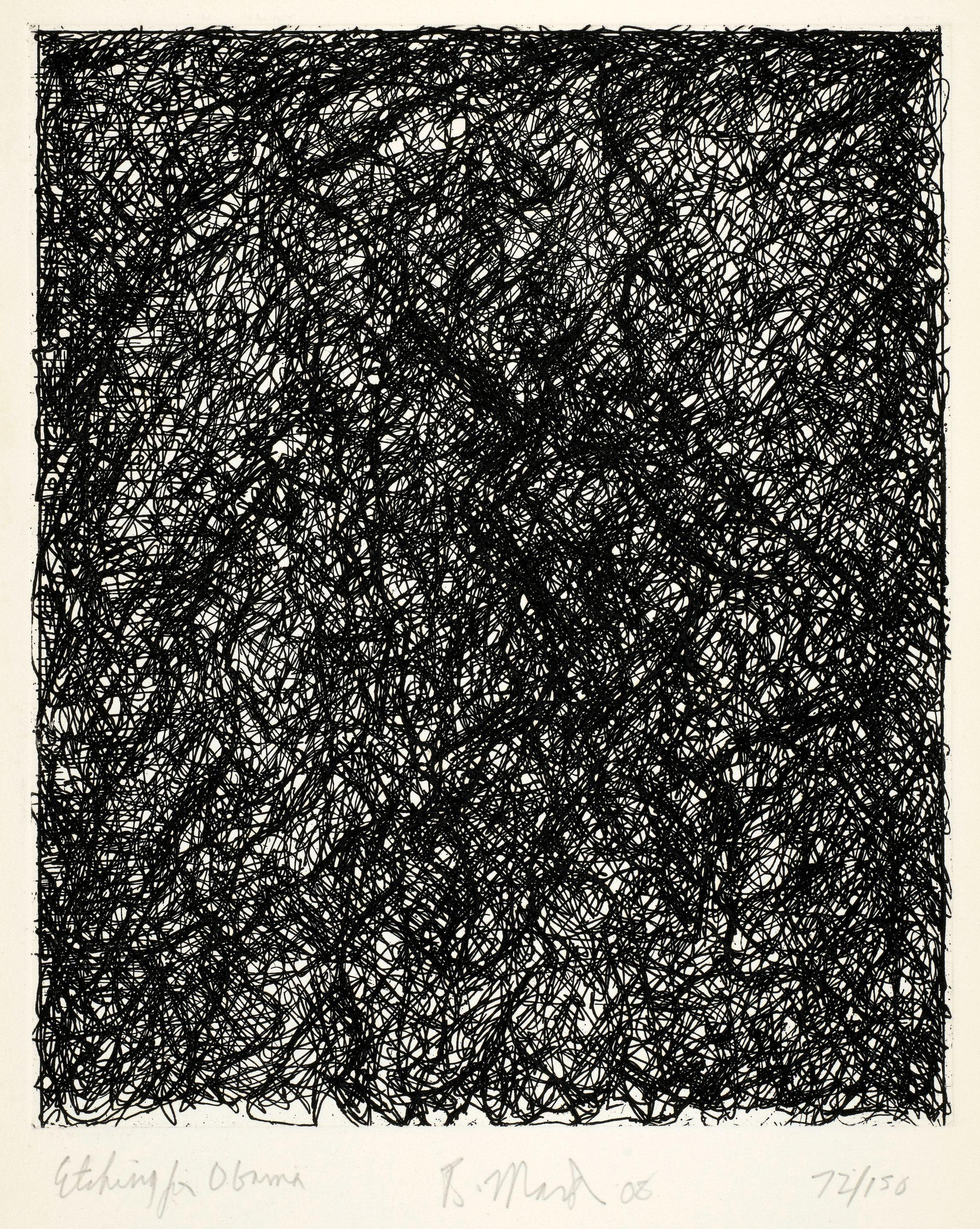Brice Marden - Etching for Obama