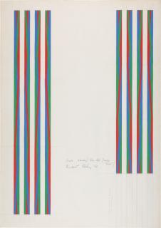 Bridget Riley, R.A. - Scale Study (Blue Red Green Twist)