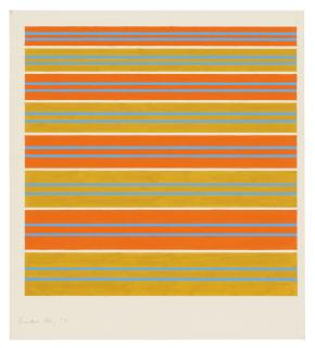 Bridget Riley - Blue on Orange and Ochre