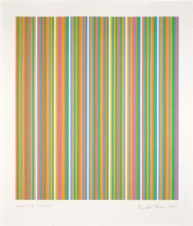 Bridget Riley - Green With Turquoise