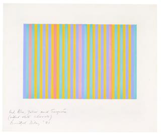Bridget Riley - Red, Blue, Yellow And Turquoise (Without White Intervals)