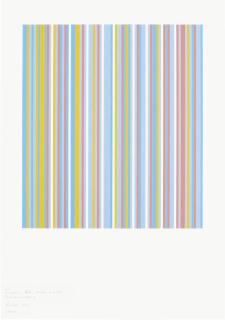 Bridget Riley - Turquoise, Red, Yellow & Blue (Increased Width)