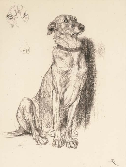 Briton Riviere, R.A. - Study for the dog in \'Requiescat\'