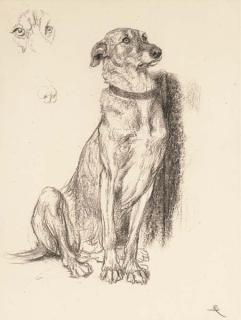 Briton Riviere, R.A. - Study for the dog in \'Requiescat\'