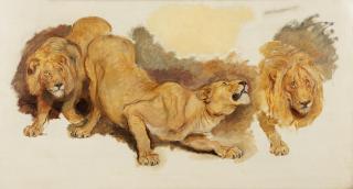 Briton Riviere, RA - Study for \'Daniel in the Lion\'s Den\'