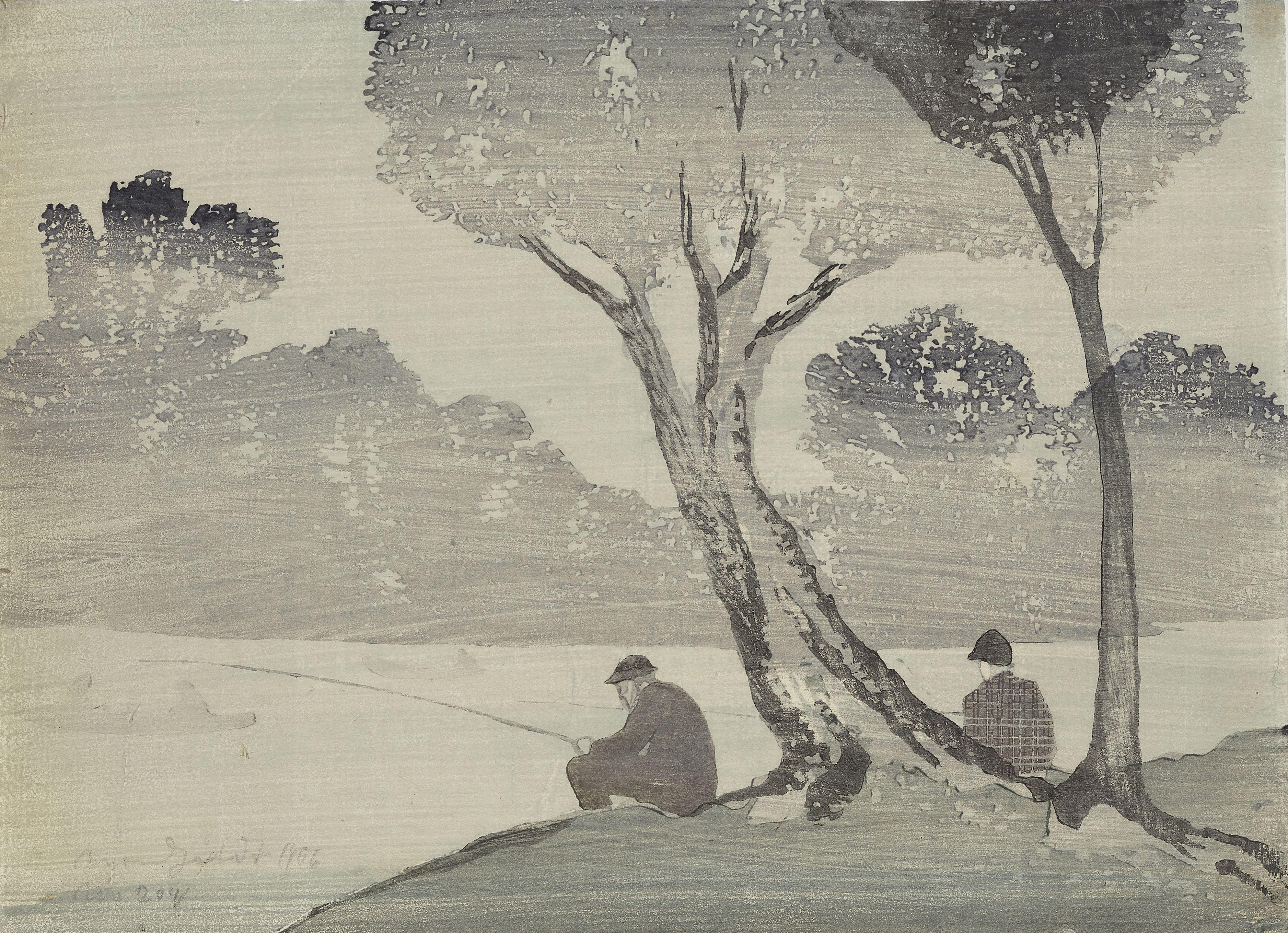 Bror Julius Olsson Nordfeldt - Mist, The Anglers