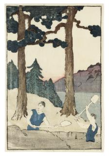 Bror Julius Olsson Nordfeldt - Two Men Digging In The Woods