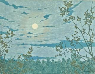Bror Lindh - Moonlit landscape