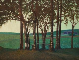 Bror Lindh - View with Birch trees