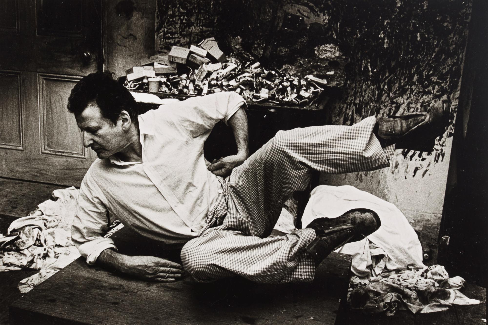 Bruce Bernard - Lucian Freud Posing As A Sculpture By Henry Moore, 1983
