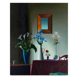 Bruce Cohen - Untitled, Interior with Powdered Blue Bearded Iris, 1993