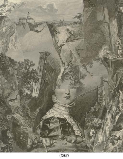 Bruce Helander - Forest Fanfare, 1997; and three companion collages