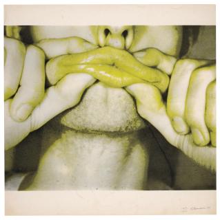 Bruce Nauman - Hand Pinching Lips (Plate 1), from Study for a Hologram