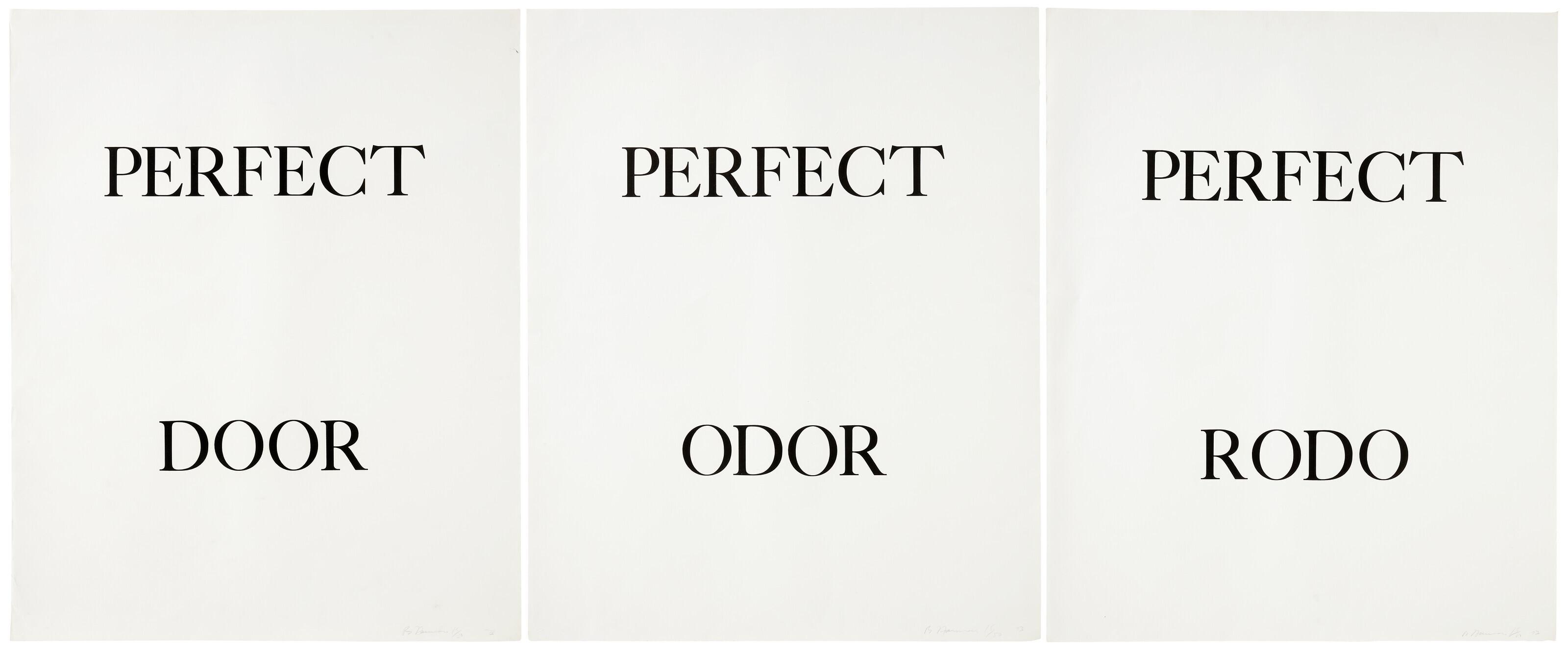 Bruce Nauman - Perfect Door; Perfect Odor; and Perfect Rodo