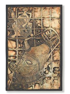 Bruce Onobrakpeya - Five metal foil relief (repoussé) panels (i-v)