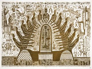 Bruce Onobrakpeya - Last Supper Iii