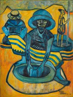 Bruce Onobrakpeya - Zaria Indigo