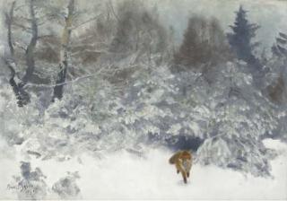 Bruno Andreas Liljefors - Fox in a Winter landscape (Räv i vinterlandskap)