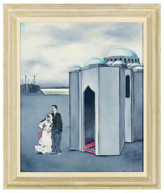 Bruno Caruso - A couple in front of a mosque