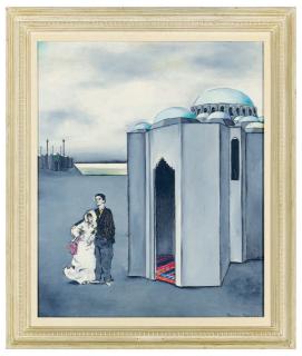 Bruno Caruso - A couple in front of a mosque