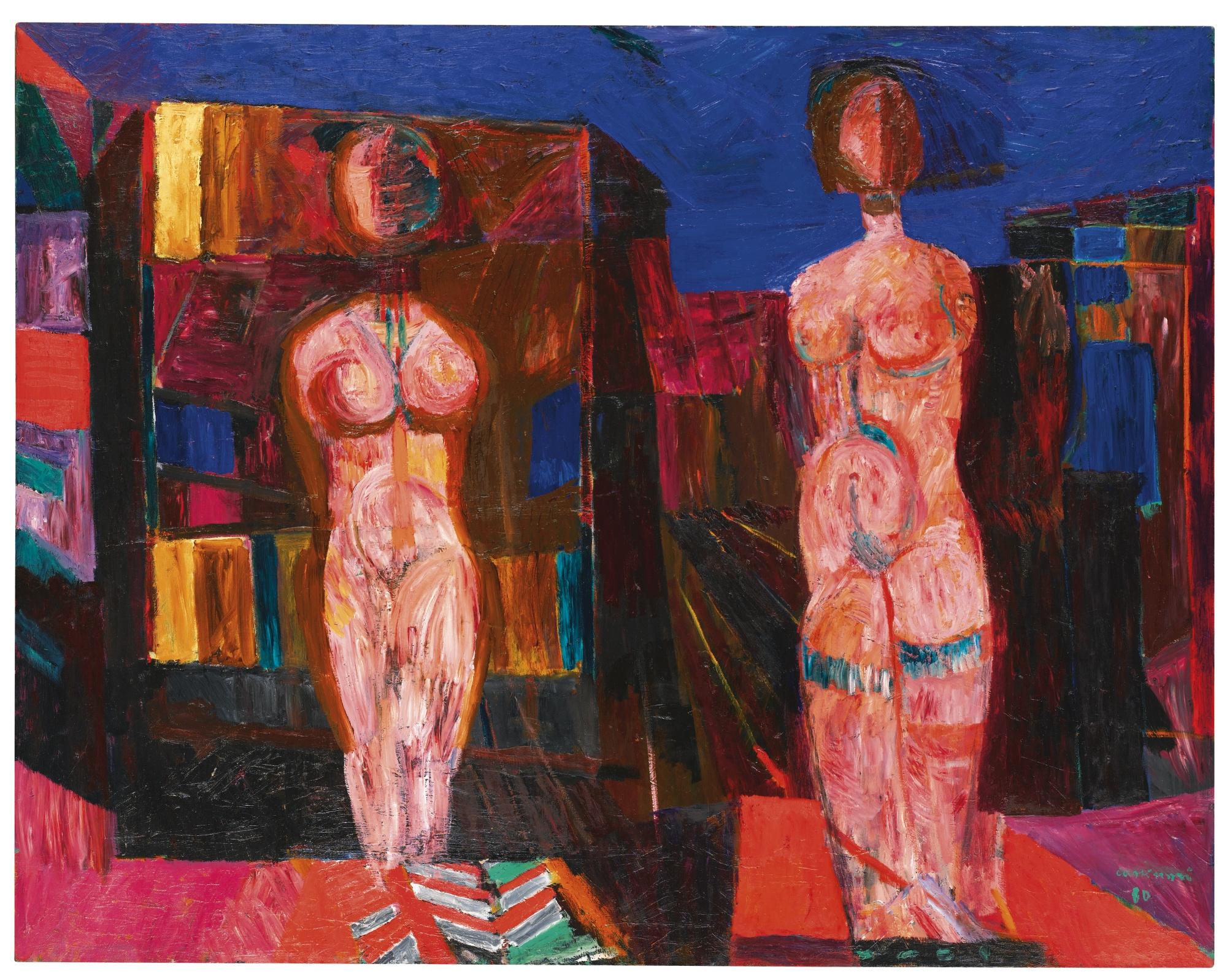 Bruno Cassinari - Apparizionesigned And Dated 80, Titled, Signed And Dated 1980 On The Reverse, Oil On Canvas